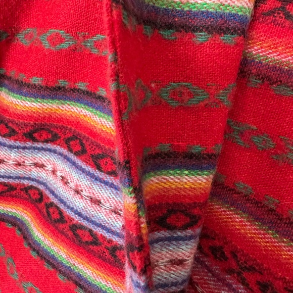 Vintage 90s Léger Southwestern Blanket Blazer Jacket lightweight - Picture 8 of 10